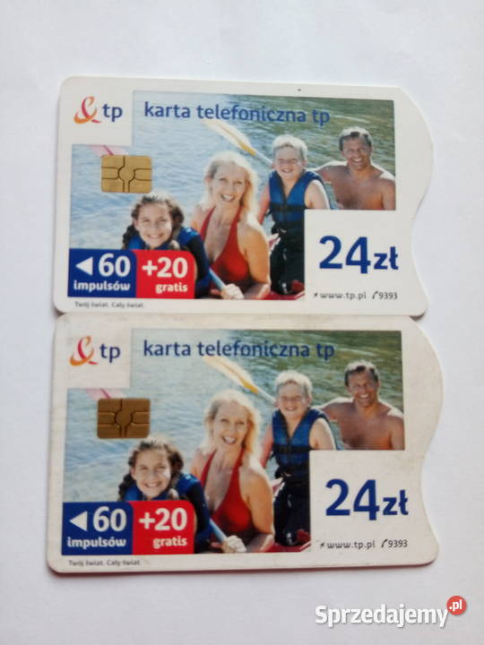 Karta telefoniczna przedstaw Rodzinę na kajakach sprzedam