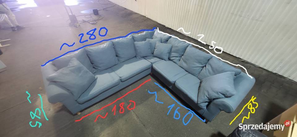 Narożnik L niebieski dolnośląskie Wrocław sprzedam