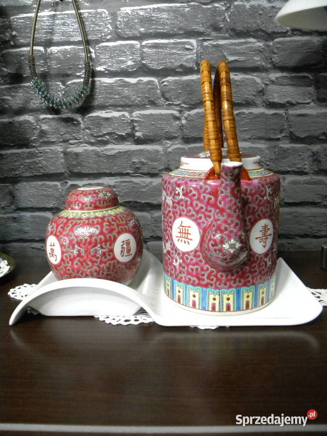 chiński zestaw do herbaty Mun Shou porcelana Legnica