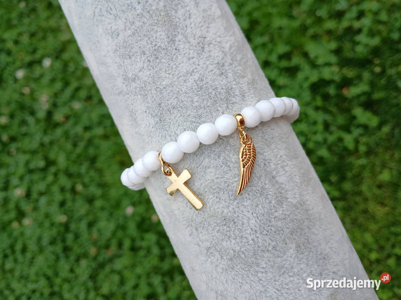 Bransoletka damska z Agatu białego fasetowanego świętokrzyskie Kielce sprzedam
