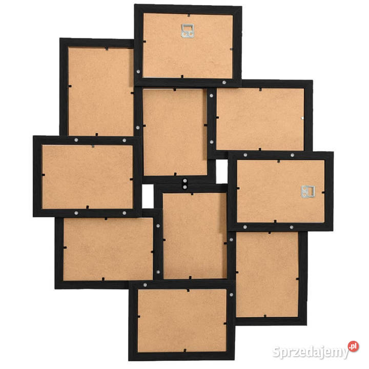 Ramka na 10 zdjęć 10x15 czarna MDF WM332782 Warszawa