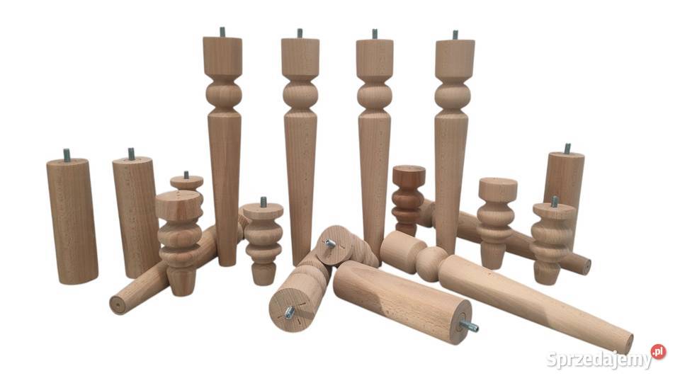 nóżki nogi toczone komoda buk bukowe Lubań