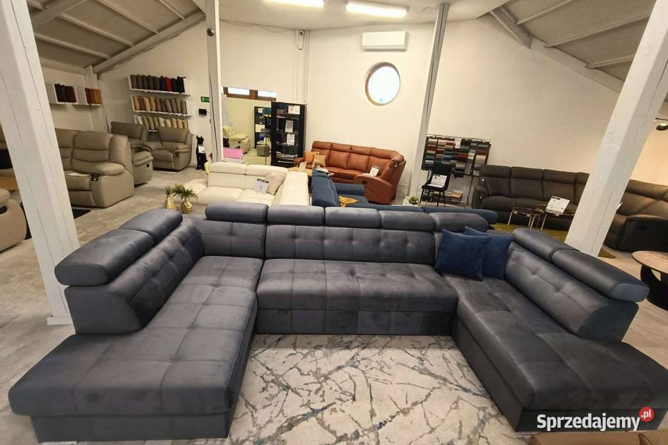 Narożnik ATLANTA U funkcja spania pojemnik 100cm śląskie Piasek