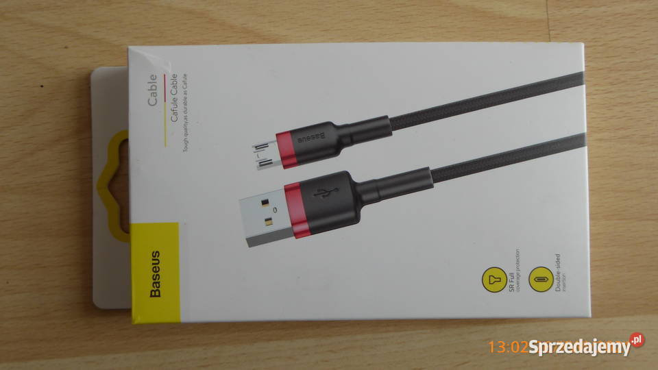 Nowy przewód Baseus USB -:- micro-USB dwumetrowy.