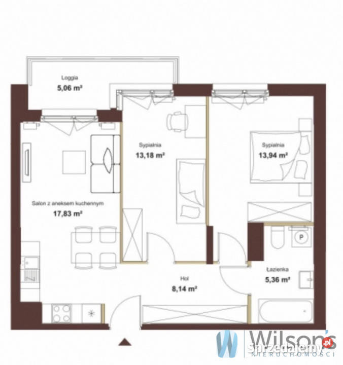 Mieszkanie 63m2 3pokojowe Jabłonna