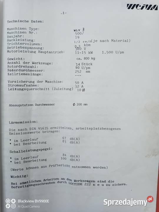 Rębak kruszarka rozdrabniacz jednowałowy WEIMA Gorlice