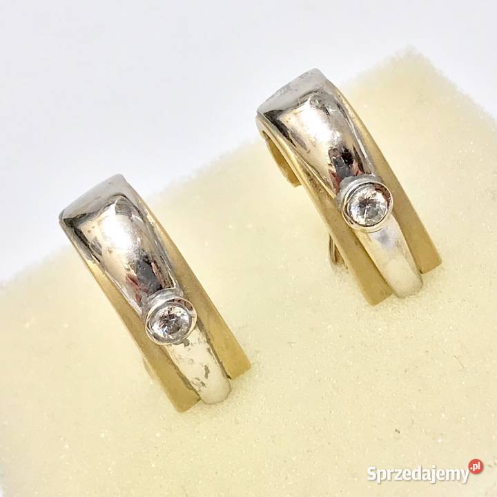 Złote KOLCZYKI 14K NOWOCZESNE STYLOWE Warszawa sprzedam