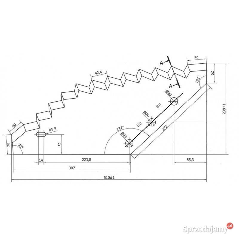 Nóż do paszowozu 560x250x6 METALTECH uniwersalny Kamionna