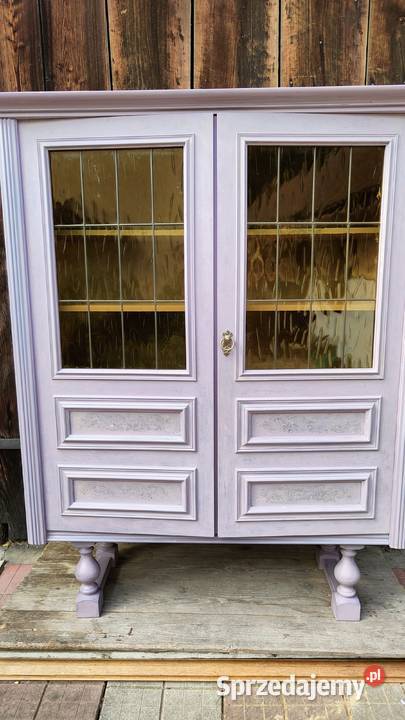 Lawendowy kredens przeszklony biblioteczka Rzeszów