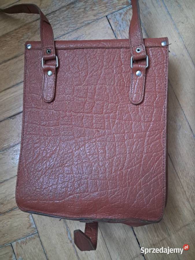 skórzana torba raportówka z prlu stan Sandomierz