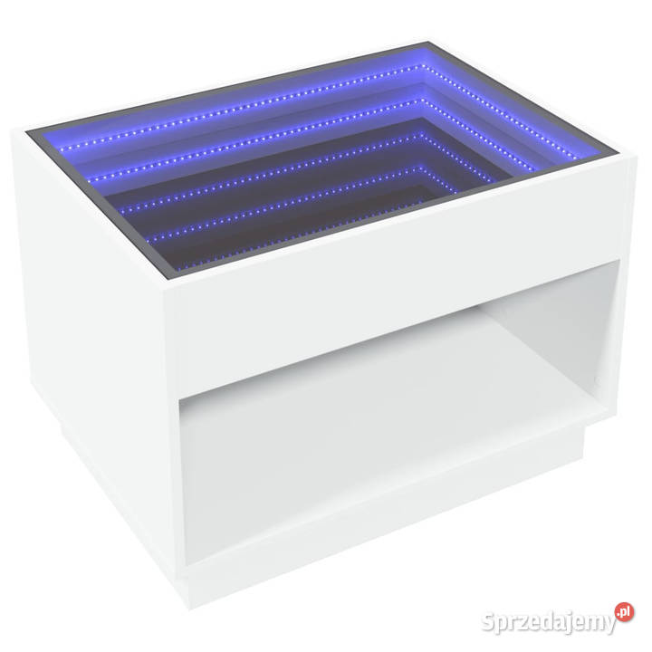 Stolik kawowy z LED Infinity biały 70x50x50 Warszawa