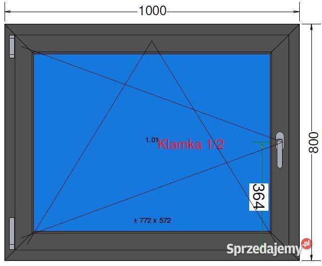 Okno Rozwierno Uchylne 1000 x 800 Antracyt dolnośląskie Borowa sprzedam