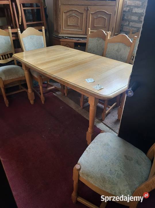 Duży rodzinny stół dębowy z krzesłami z Niemiec