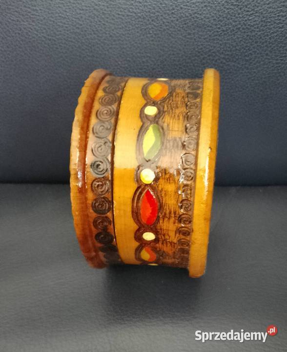 Szkatułka drewniana okrągła kujawsko-pomorskie Nakło nad Notecią sprzedam