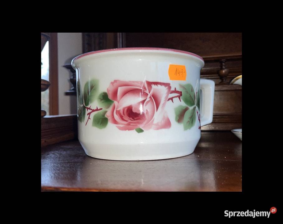 Nocnik z różą Biała gruba porcelana pomorskie Gdańsk sprzedam