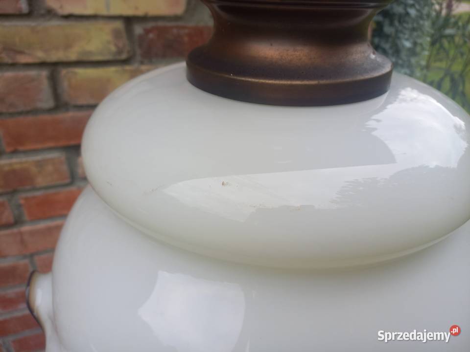 Żyrandol szklany metalowy holenderski z Gawroniec