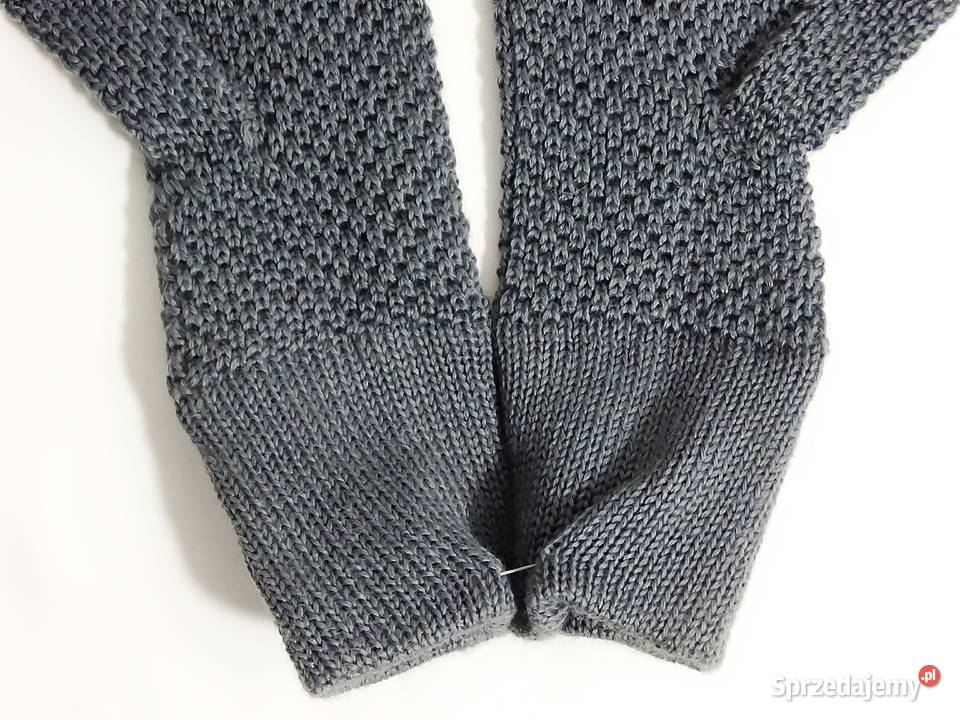Rękawiczki zimowe dzianinowe szare lubelskie Biłgoraj