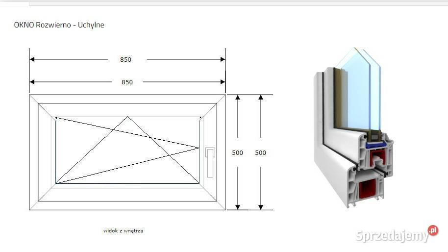 Okno 60x60 PCV CENY RĘKI 60cm