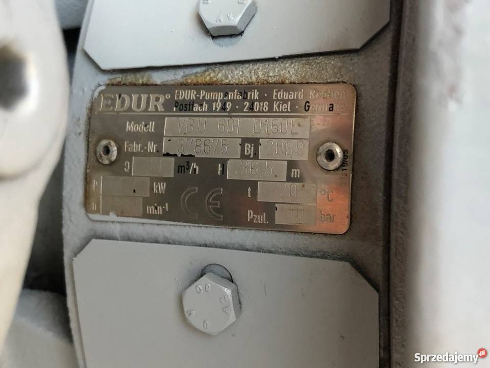 Wielostopniowa Pompa Odśrodkowa EDUR VBU 601 Nowy Tomyśl
