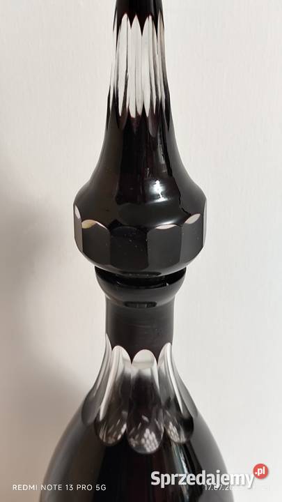 Karafka Kryształowa Rubinowa Pięknie Szlifowana Wiązów