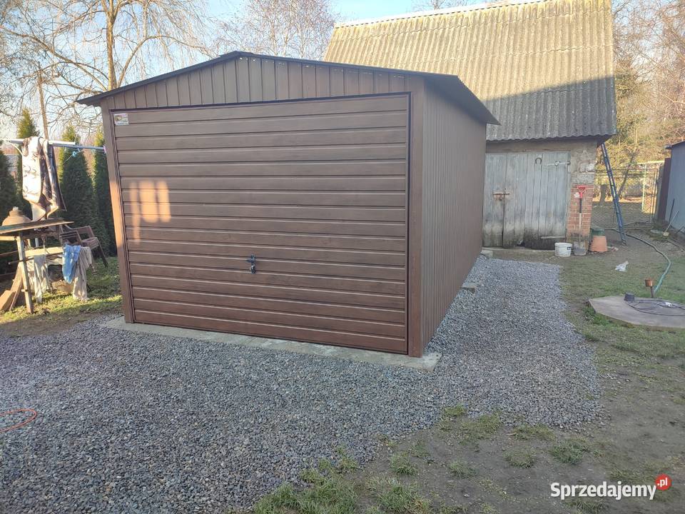 Biały Garaż Blaszany 4x6m Dwuspadowy z Montażem Łomża sprzedam