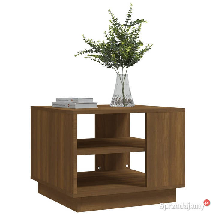 Stolik kawowy brązowy dąb 55x55x43 materiał Warszawa