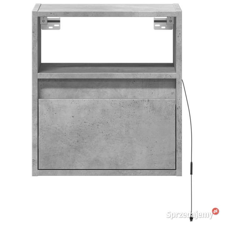 Ścienna szafka TV z LED szarość betonu 41x31x45 Warszawa