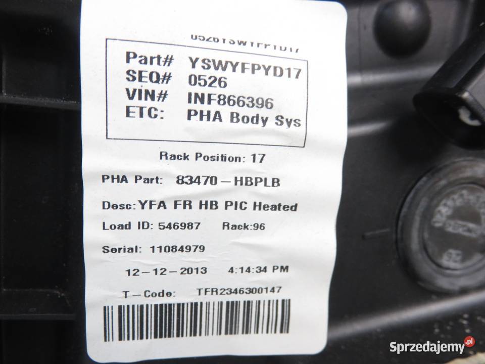 PODNOŚNIK SZYBY PRAWY PRZEDNI SONATA VI osobowe