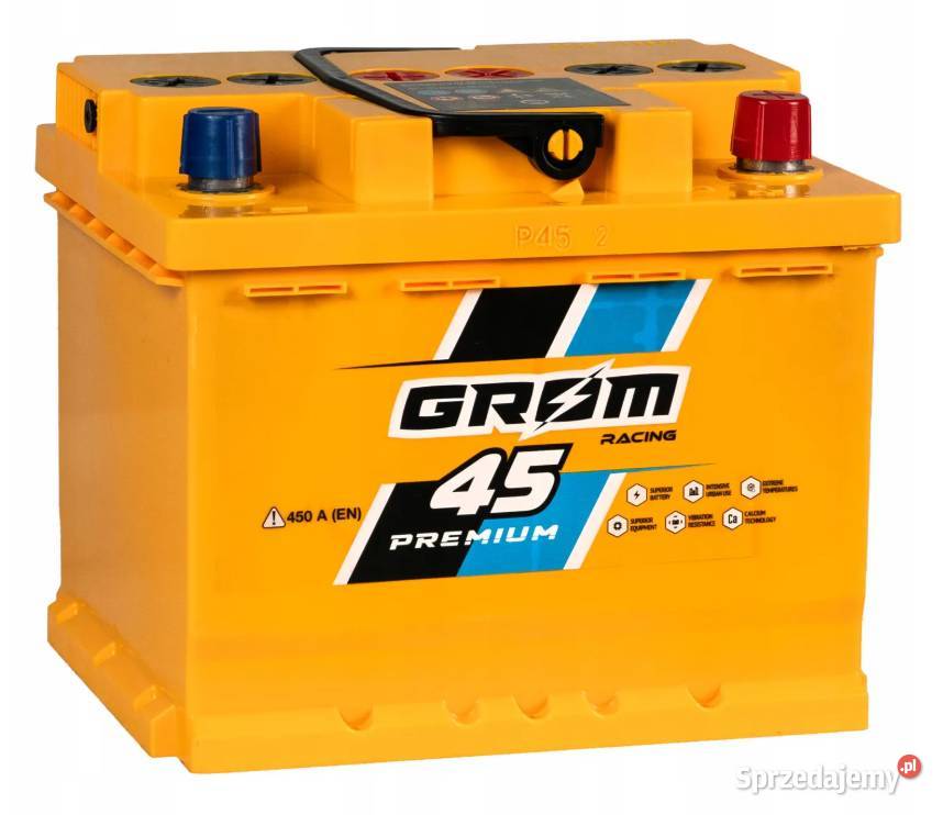 Akumulator GROM RACING 45Ah 450A EN PRAWY PLUS Ostrów Wielkopolski
