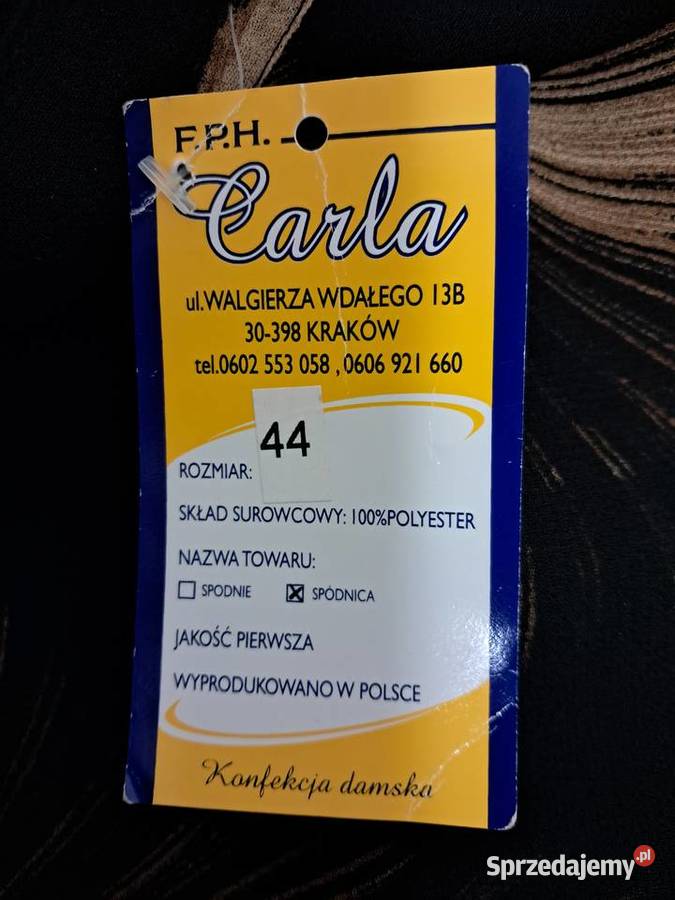 Spódnica czarna w beżowe wzory 44 do sprzedania czarny