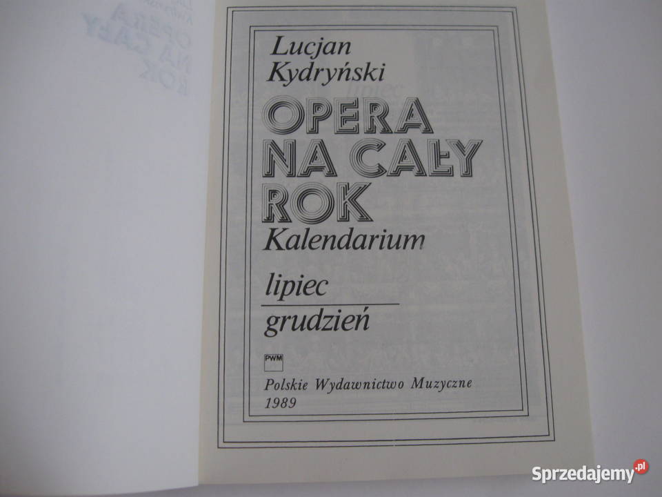 Opera na KalendariumLucjan Kydryński