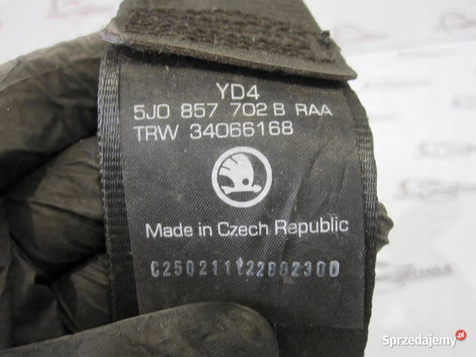 SKODA FABIA II LIFT 11r pas bezpieczeństwa prawy Pasy bezpieczeństwa