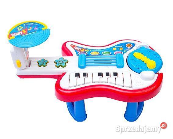Kolorowa gitara interaktywna pianinko 2w1 Edukacyjne