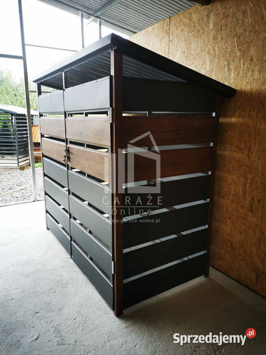 Wiata śmietnikowa spad tył 2x06m Antracyt drewno Toruń sprzedam