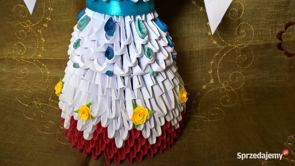 Przepiękna DUŻA LALKA 27 wys origami rękodzieło Puławy