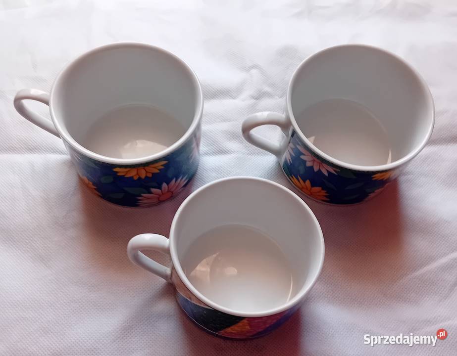 Zestaw 3 filiżanki porcelanowe MF Design wielkopolskie Koźminek sprzedam