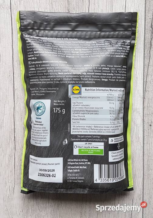 Deluxe Pistacje w mlecznej czekoladzie 175g Chrzanów sprzedam