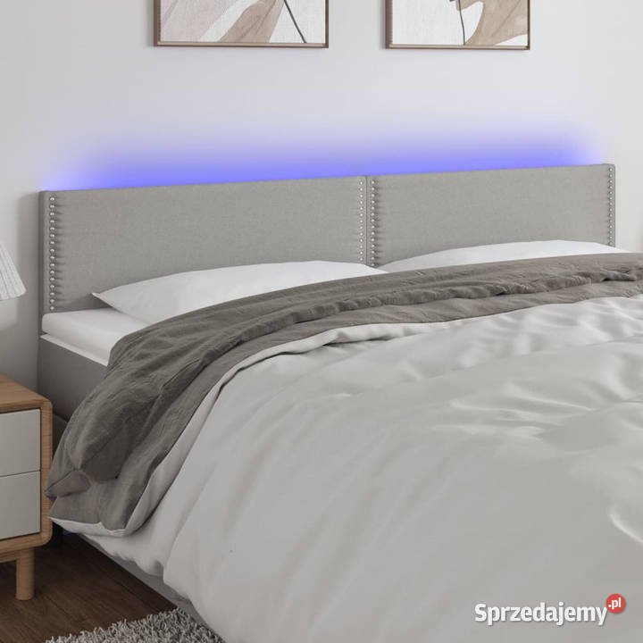 Zagłówek do łóżka z LED jasnoszary 160x5x7888 mazowieckie Warszawa