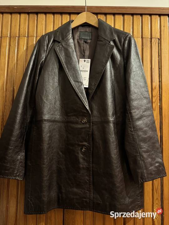 Kurtka skórzana brązowo burgundowa naturalna Trencz