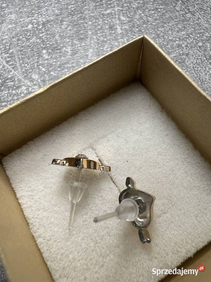 Kolczyk złoty z diamentem serce Jasło