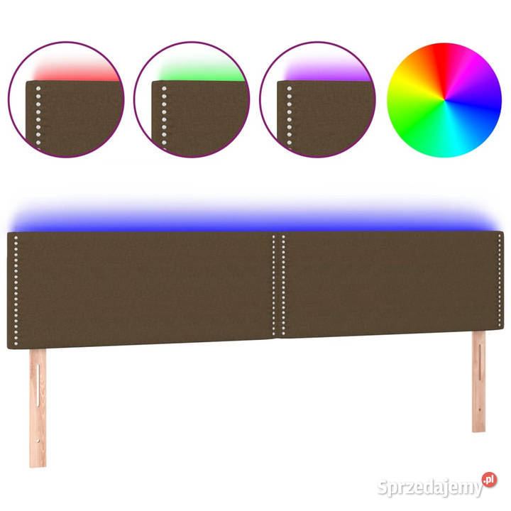 Zagłówek do łóżka z LED ciemnobrązowy 200x5x7888 mazowieckie Warszawa
