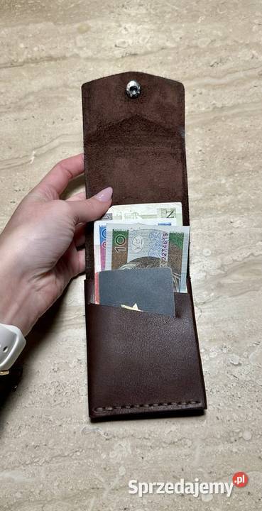 Portfel ręcznie szyty ze skóry naturalnej z mazowieckie