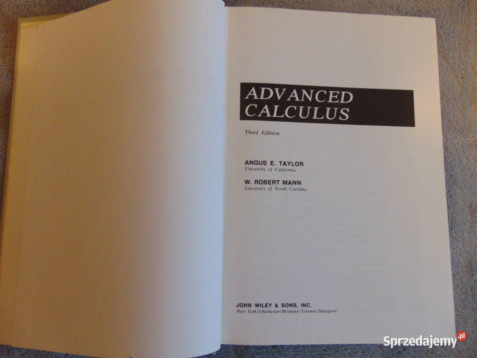 Advanced Calculus Third edition 3e Angus E sprzedam