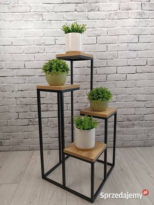 Kwietnik Stojący Poczwórny Metalowy Loft
