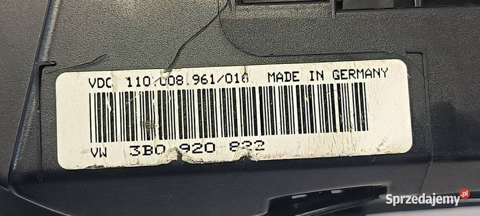 LICZNIK ZEGAR VOLKSWAGEN PASSAT B5 3B0920822 Lipno