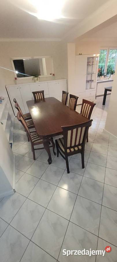 Stół rozkładany jadalniany debowy 10 krzeseł 75cm Radomsko sprzedam