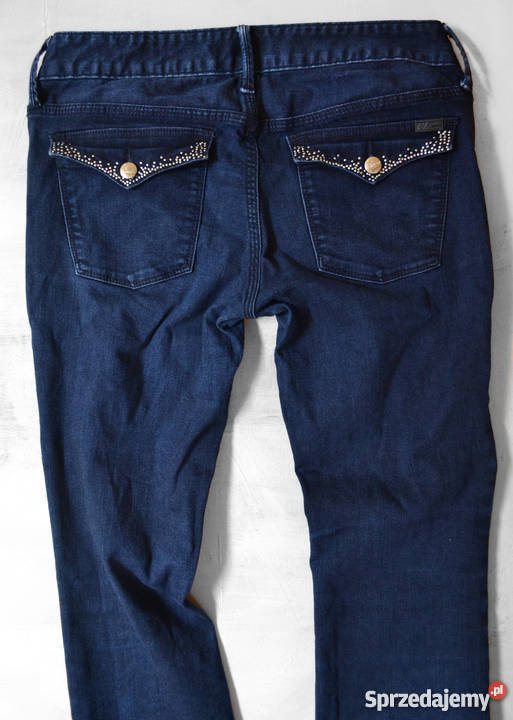 jeansowe spodnie Guess granatowe dzwony 40 L Spodnie