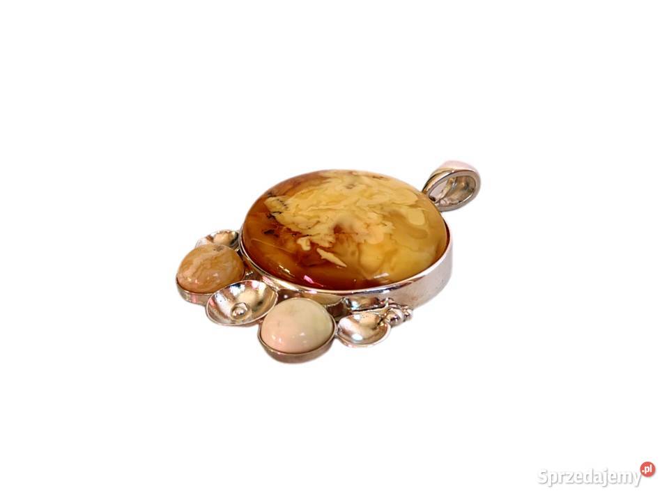 7394 Pejzażowy Bursztyn z Kredą w Srebrze Kędzierzyn-Koźle