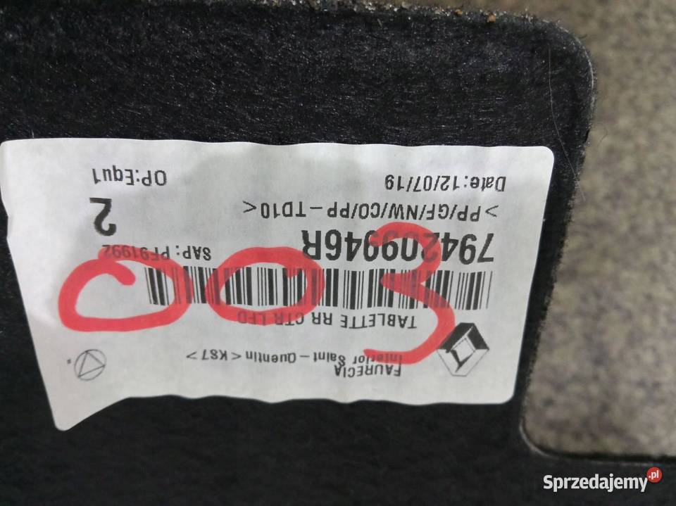 PÓŁKA TYLNA SEDAN Renault Talisman I 20152019