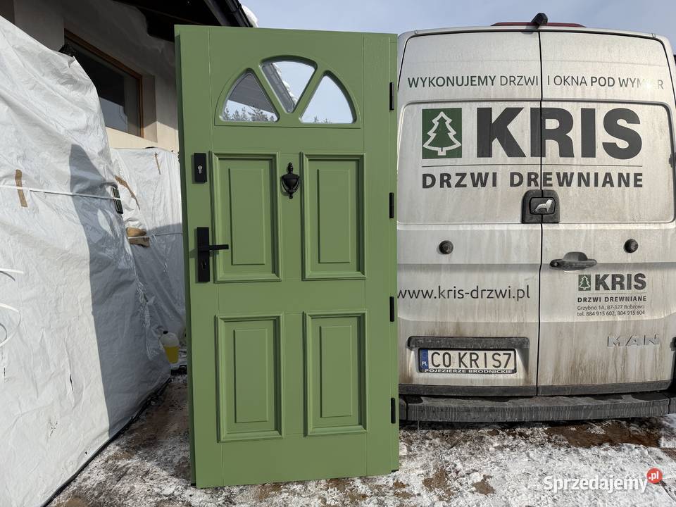 Drzwi zewnętrzne drewniane RĘKI Angielskie